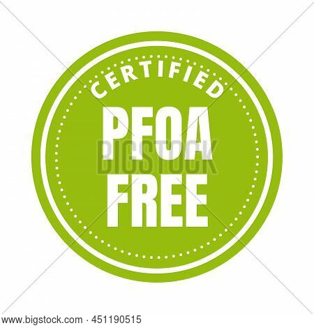 Certified Pfoa Free Symbol Icon With A White Background