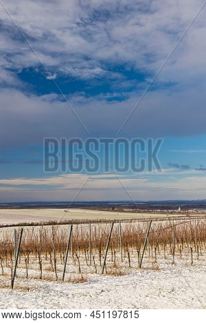 Winter landscape near Popice, Southern Moravia, Czech Republic