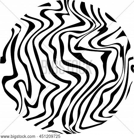 Print Abstract Stripes Zebra Glitch Isolated Circle