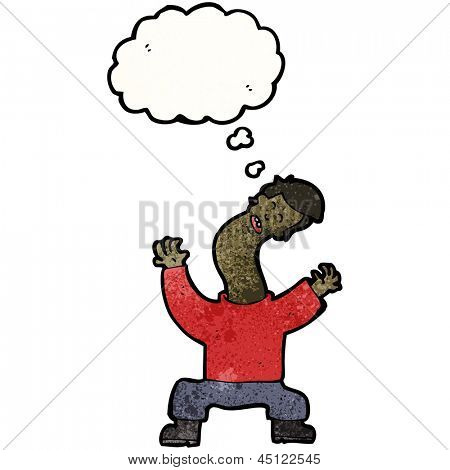 uomo Cartoon con collo cricked