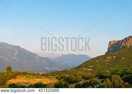 Mountain Landscape. View Of A Green Mountains On A Sunny, Spring Day (peloponnese, Greece)