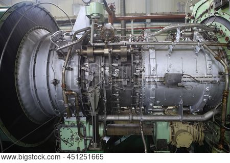 Gas Transportation System. Booster Pumping Station For Gas. Gas Filling Station And Gas Tanks. Trans