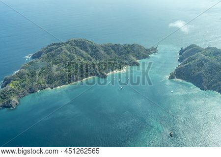 Tortuga Island, Costa Rica, Tropical Paradise For Traveling With Turquoise Blue Water