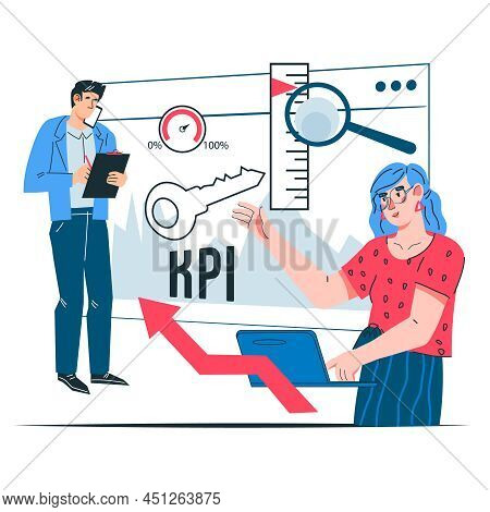 Business Concept For Kpi Or Business Metrics Key Performance Indicators. Performance Analysis And Pe