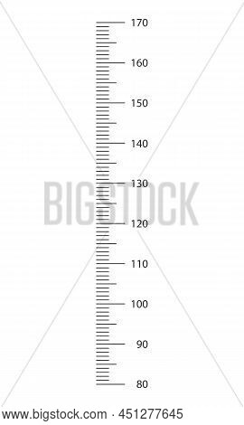 Stadiometer Scale From 80 To 170 Cm With Markup And Numbers. Kids Height Chart Template For Wall Gro