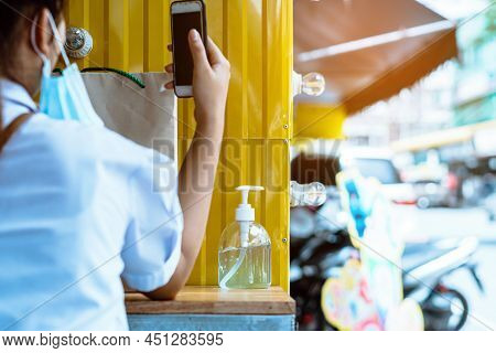 Blue Alcohol Gel Bottle For Hand Cleaning To Prevent The Spreading Of The Corona Virus (covid-19) Wi