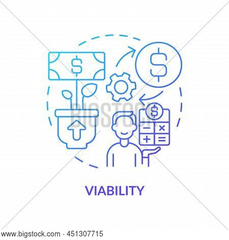 Viability Blue Gradient Concept Icon. Sustainable Land Management Abstract Idea Thin Line Illustrati