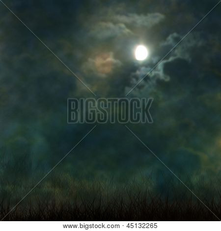 สุสานเหมือนผีฮาโลวีนกับเค้าและมูนดคิล