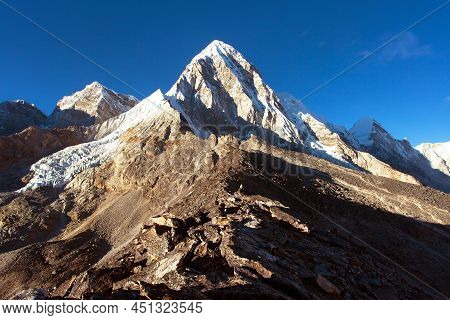 Evening View On Top Of Kala Patthar And Mount Pumo Ri Near Gorak Shep Village, Khumbu Valley, Sagarm