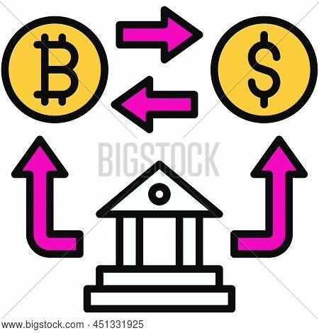 Centralized Exchange Icon, Blockchain Technology Related Vector Illustration