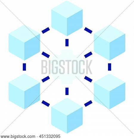 Blockhain Network Icon, Blockchain Technology Related Vector Illustration