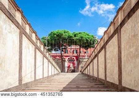 The Rear External Stair Of The Palazzo Barberini That Leads To The Secret Garden. It Is A 17th-centu