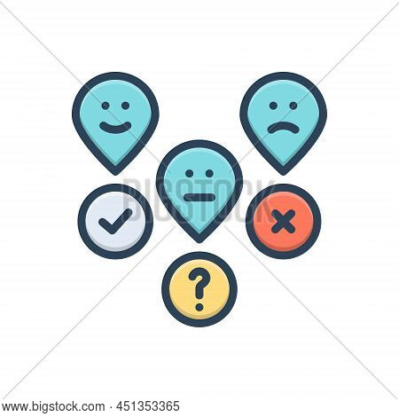 Color Illustration Icon For Possibly Perhaps Maybe Likely Probably