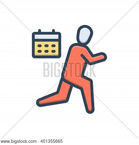 Color Illustration Icon For Regularly Steady Regulable Usually Routinely Agenda
