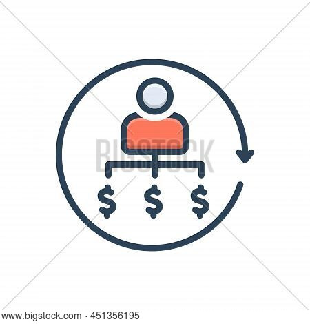 Color Illustration Icon For Collectors Depositor Converge Agent Customs Benefit Aggregate Money