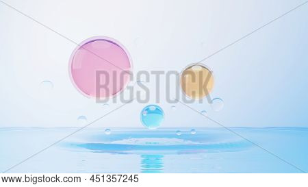 3d Render Of Simple Chemical Bond In Side Cell Or Molecules. The Associated Of Atoms, Ions, Bond And
