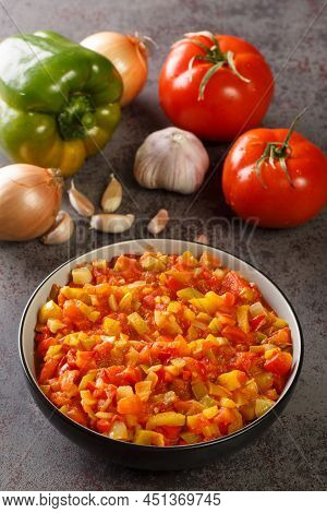 Sofrito Sauce Mostly Used In Spanish, Italian And Caribbean Cooking, To Flavour Soups And Stews Clos