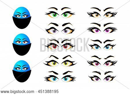 Set Of Realistic Ten Different Eye Colors