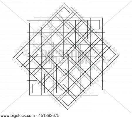 Mirrored, Tweaked Irregular Grid, Mesh, Grating And Lattice Geometric Vector Element, Pattern, Textu