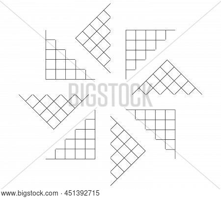 Mirrored, Tweaked Irregular Grid, Mesh, Grating And Lattice Geometric Vector Element, Pattern, Textu