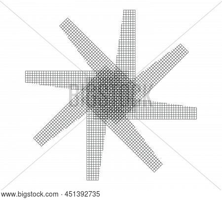 Mirrored, Tweaked Irregular Grid, Mesh, Grating And Lattice Geometric Vector Element, Pattern, Textu