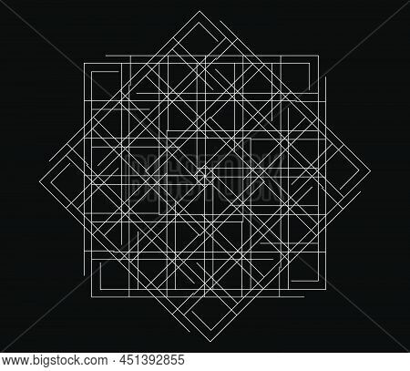 Mirrored, Tweaked Irregular Grid, Mesh, Grating And Lattice Geometric Vector Element, Pattern, Textu