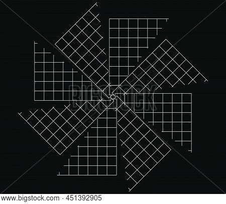 Mirrored, Tweaked Irregular Grid, Mesh, Grating And Lattice Geometric Vector Element, Pattern, Textu