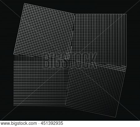 Mirrored, Tweaked Irregular Grid, Mesh, Grating And Lattice Geometric Vector Element, Pattern, Textu