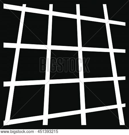 Abstract Random Grid, Mesh. Lattice, Grating And Grille Pattern With Oblique, Diagonal, Slanting Lin