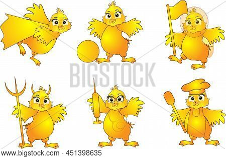 A Collection Of Cute And Adorable Cartoon Chicks
