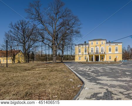 Former Hunting Palace Of The Donnersmarck Family In Kalety Zielona In Poland, Currently Being Renova