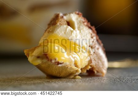 Tiramisu. Dessert With Cream For Breakfast. High Quality Photo
