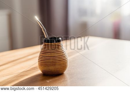 Yerba Mate In Ceramic Matero, Energy Boosting Beverage.