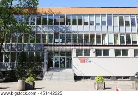Gliwice, Poland - May 11, 2021: Typical Public Primary School Building In Gliwice City, Poland.