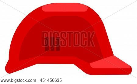 Red Hard Hat. Head Safety Symbol. Dangerous Work