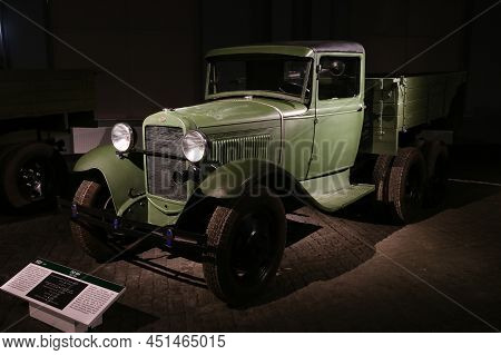 Verkhnyaya Pyshma, Russia - October 26, 2021: Soviet Cargo Truck Gaz Aaa In The Ummc Museum Of Milit
