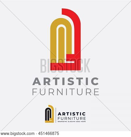 Logo Is Here Presented As A Home Furniture Concept. It Can Be Used In Furniture Showroom, Gallery An