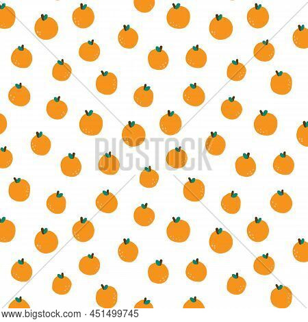 Hand Drawn Vector Illustration Of Orange Pattern.