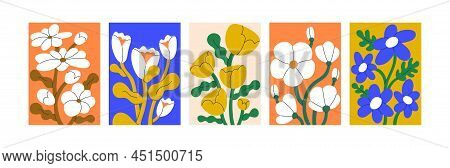 Contemporary Wall Art With Abstract Matisse-inspired Flowers. Trendy Floral Interior Poster, Picture