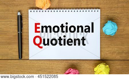 Eq Emotional Quotient Symbol. Concept Words Eq Emotional Quotient On White Note. Metallic Pen. Beaut