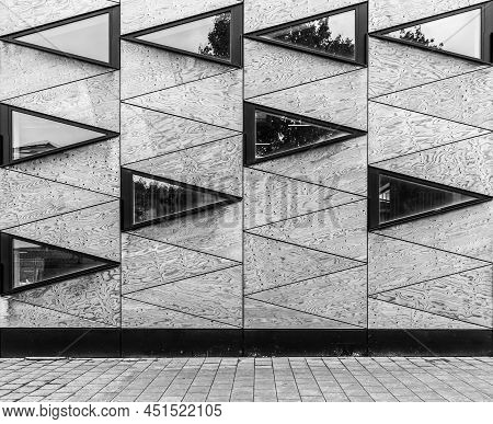 Laeken, Brussels Capital Region - Belgium - 09 26 2019 Abstract Creation Of A Wooden Industrial Wall