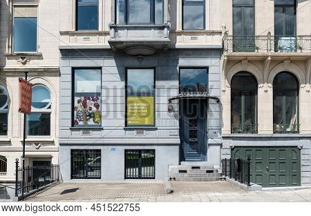 Brussels- Belgium - 07 03 2019, Facade Of The Prague House At The Square Ambiorix