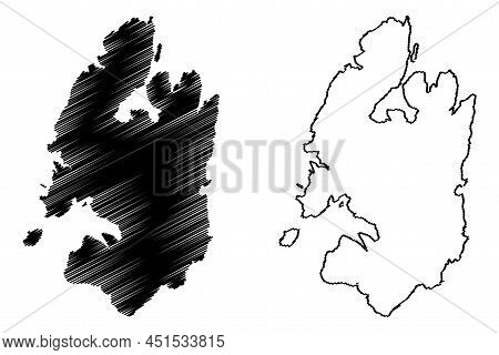 Kyra Panagia Island (hellenic Republic, Greece) Map Vector Illustration, Scribble Sketch Pelagos, Pe