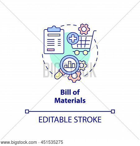 Bill Of Materials Concept Icon. Parts And Components Of Product. Manufacturing Stage Abstract Idea T