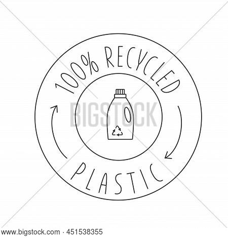 Recycle Cleaning Bottle And Garbage Recycling Icon Concept Of Waste Sorting. Editable Stroke. Vector