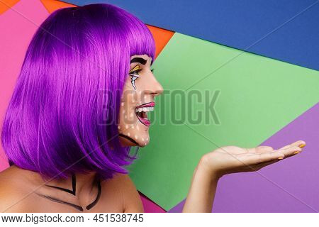 Model In Creative Image With Pop Art Makeup
