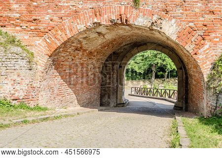 Petrovaradin, Serbia - July 17. 2019: Medieval Petrovaradin Fortress Novi Sad Serbia. Newer Lighting