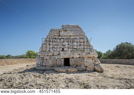 Naveta Des Tudons, The Most Remarkable Megalithic Chamber Tomb In Menorca, Balearic Islands, Spain