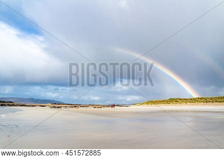 Amazing Rainbow Above Carrickfad By Portnoo At Narin Strand In County Donegal Ireland