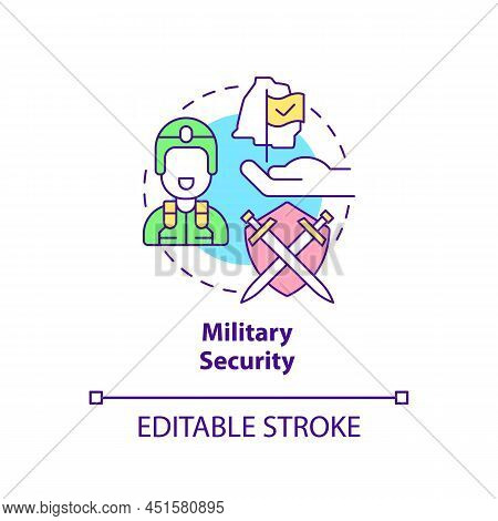 Military Security Concept Icon. Armed Forces. Element Of National Safety Abstract Idea Thin Line Ill